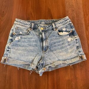 American Eagle Outfitters Light Wash Distressed Denim Shorts